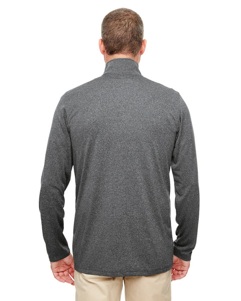 8618 UltraClub Men's Cool & Dry Heathered Performance Quarter-Zip